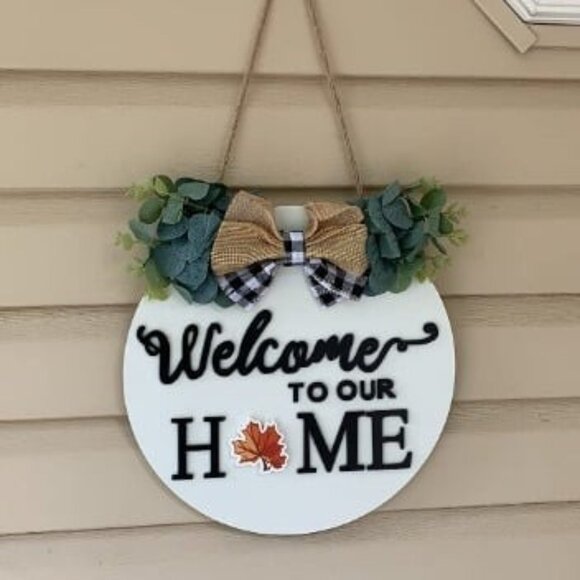 Seasonal Interchangeable Welcome Sign for Front Door Decor, Welcome to Our Home - Picture 2 of 2